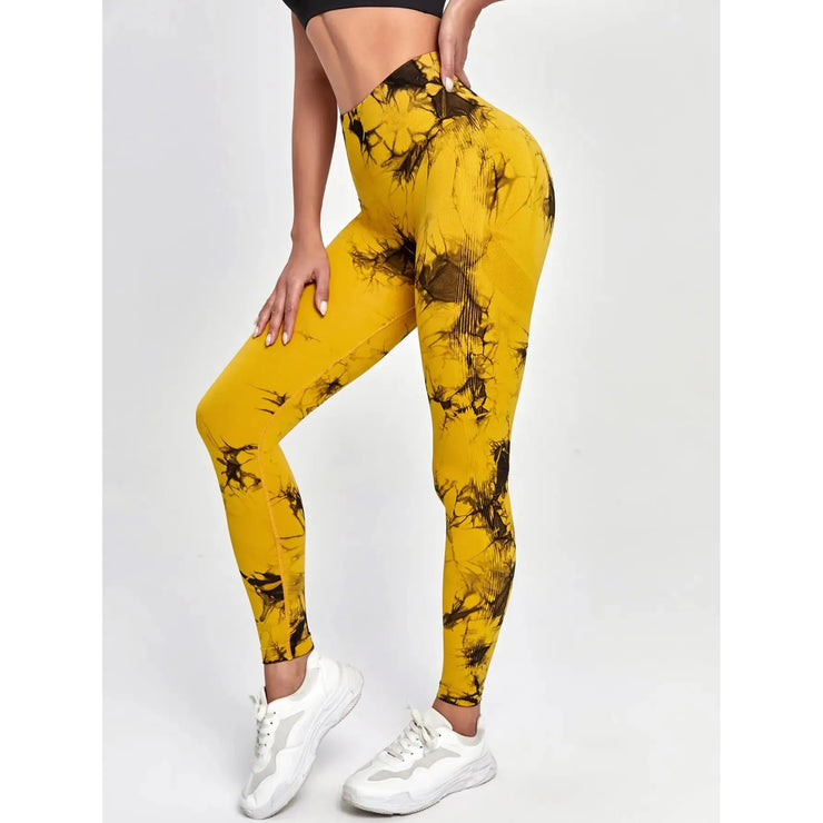 Tie Dye Leggings Seamless High Waist Push Up