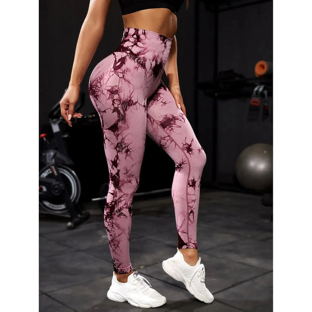 Tie Dye Leggings Seamless High Waist Push Up