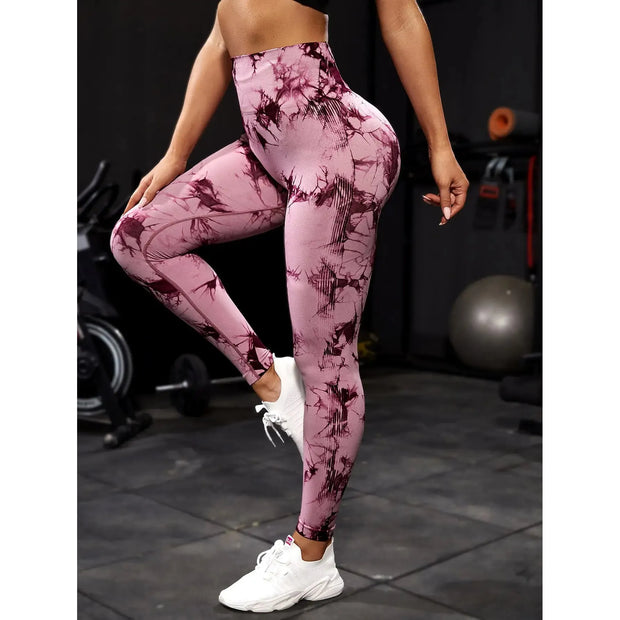 Tie Dye Leggings Seamless High Waist Push Up