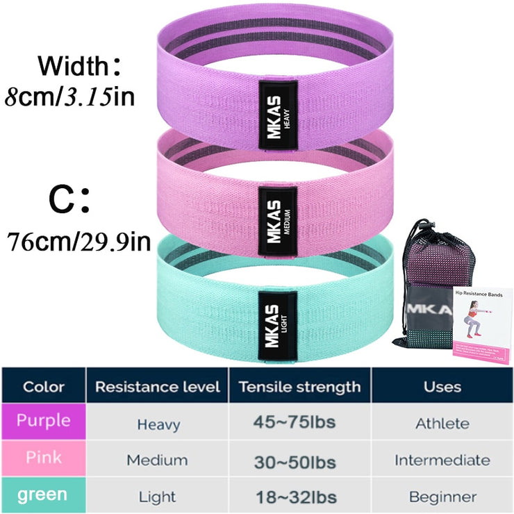 Fitness Booty Resistance Bands   3-Piece