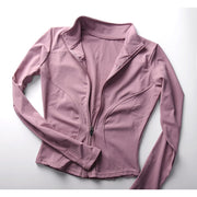 Long Sleeve Sports Jacket Women Zip