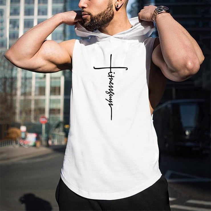 Hooded Sleeveless T Shirt