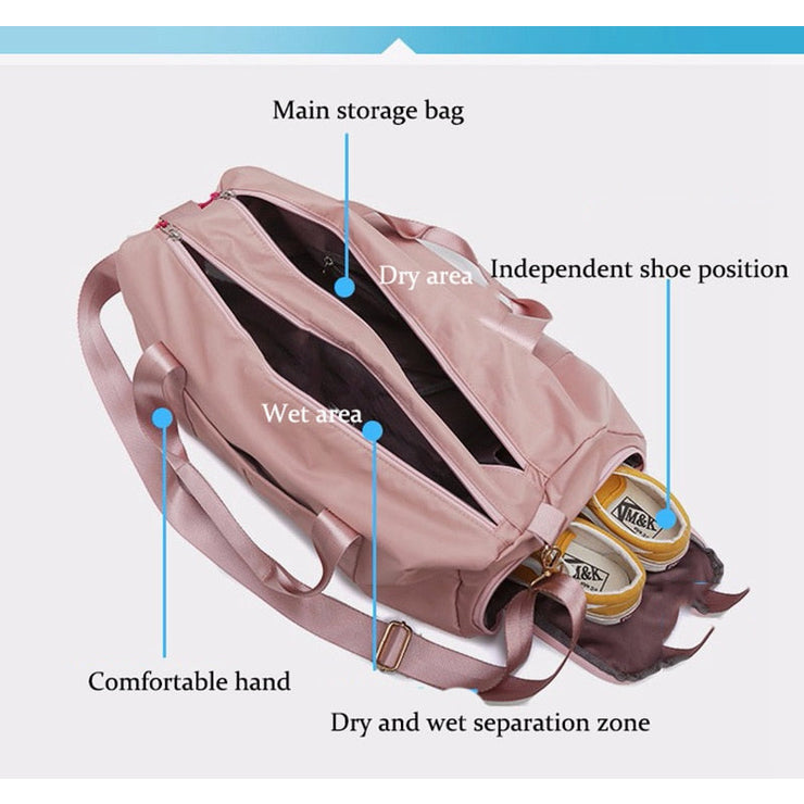 Waterproof  Fitness Sport Bag with shoes Compartment