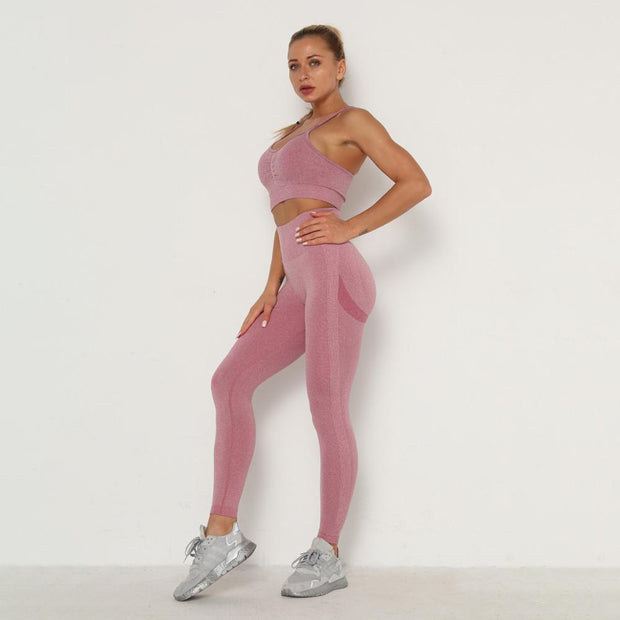 New Seamless Women Gym Set Long Sleeve