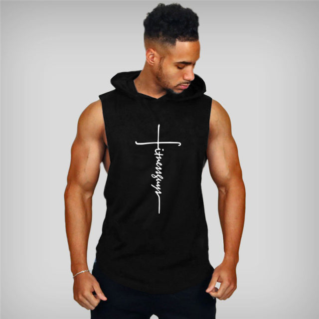 Hooded Sleeveless T Shirt