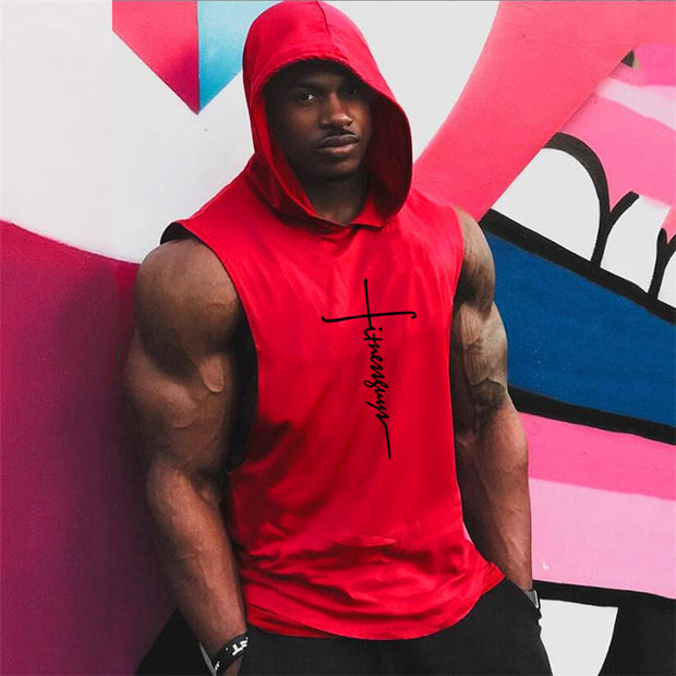 Hooded Sleeveless T Shirt